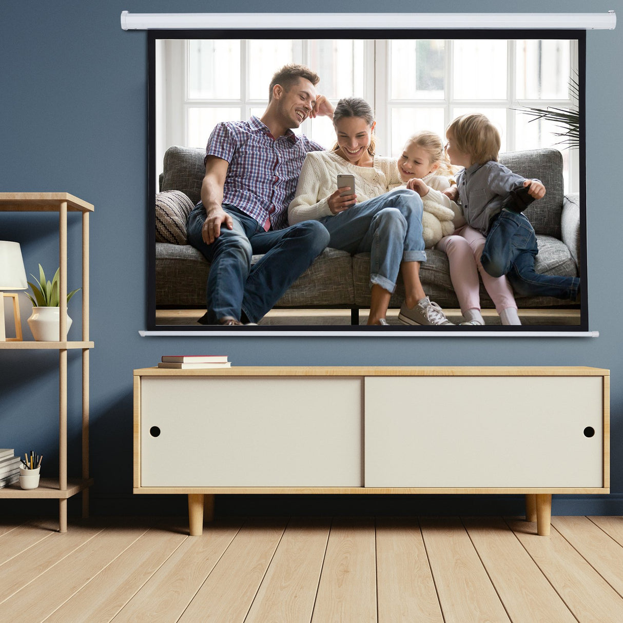 easycomfort easycomfort schermo proiezione motorizzato e avvolgibile per proiettore 100 pollici bianco ean 8054144130989