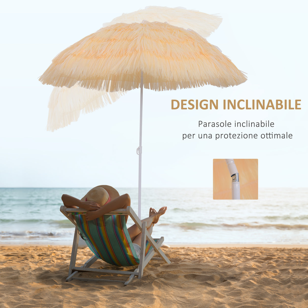 easycomfort easycomfort ombrellone stile hawaiano con frange impermeabile 160cm ean 8055776910093