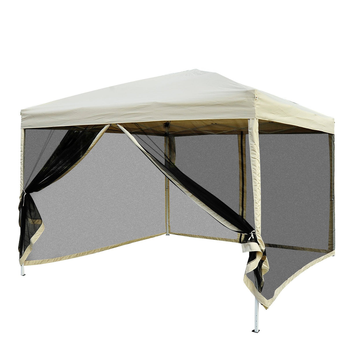 easycomfort easycomfort gazebo impermeabile con pareti rimovibili struttura in acciaio e copertura oxford crema 3x3m ean 8054111841436