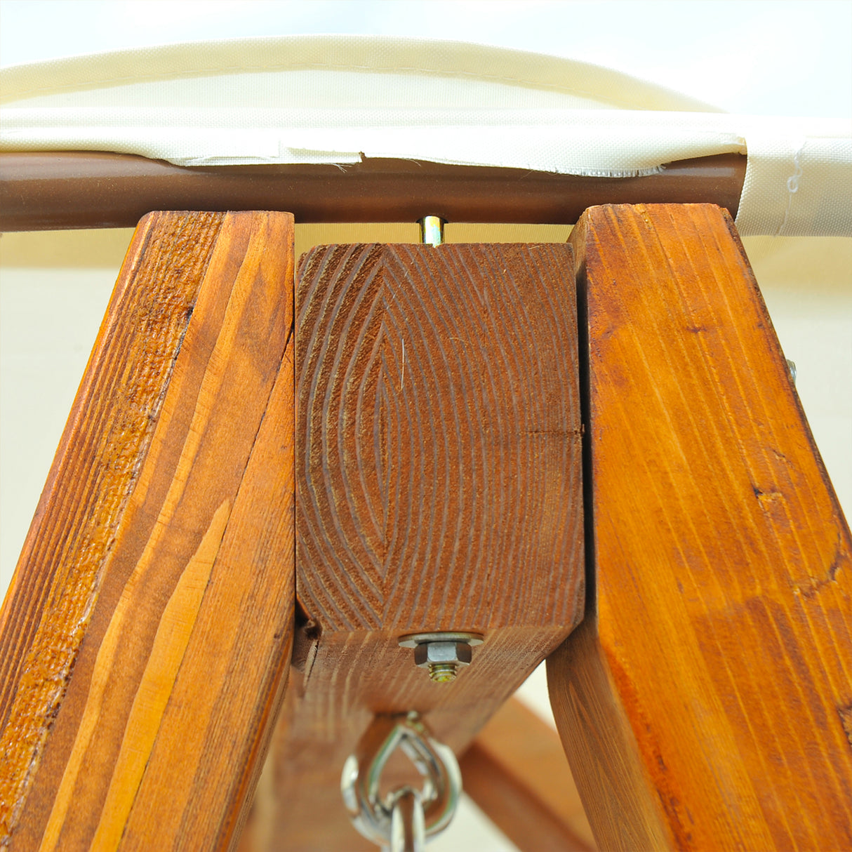 easycomfort easycomfort dondolo da giardino 2 posti in legno di pino con tettuccio parasole bianco