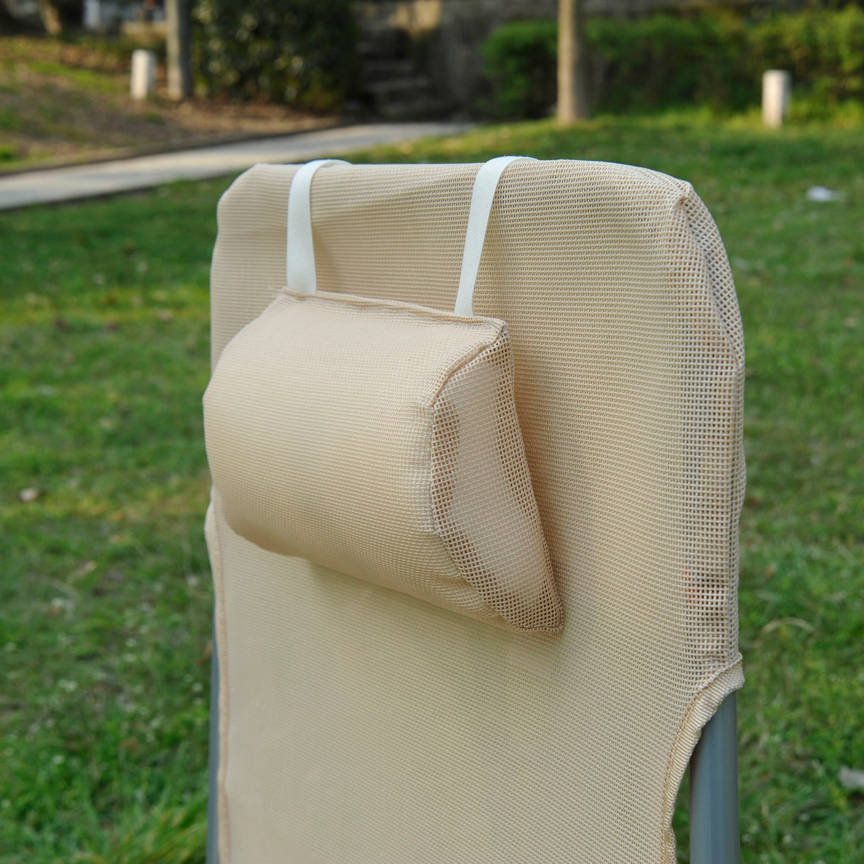 easycomfort easycomfort sdraio pieghevole reclinabile con cuscino da giardino spiaggia beige ean 8054144134185