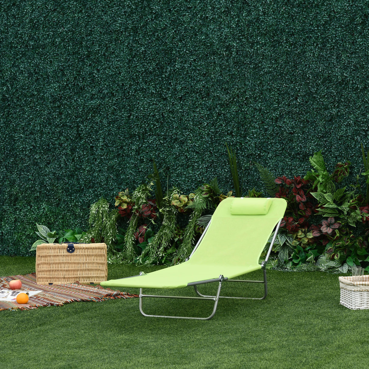 easycomfort easycomfort sdraio pieghevole reclinabile con cuscino da giardino spiaggia verde chiaro ean 8054111840361