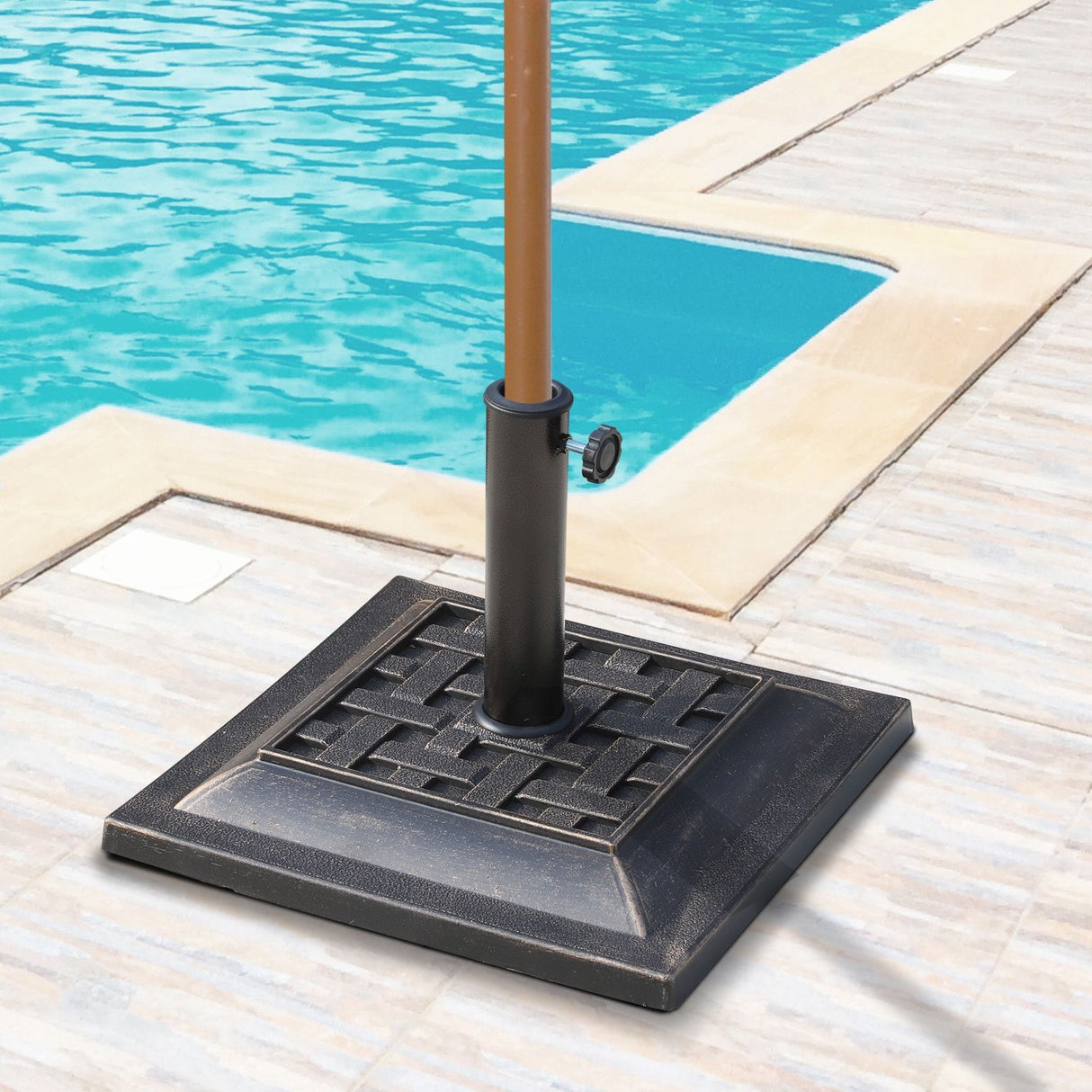 easycomfort easycomfort basamento per ombrellone da giardino in resina e acciaio in stile vintage 44x44x32cm nero e bronzo ean 8054111843843