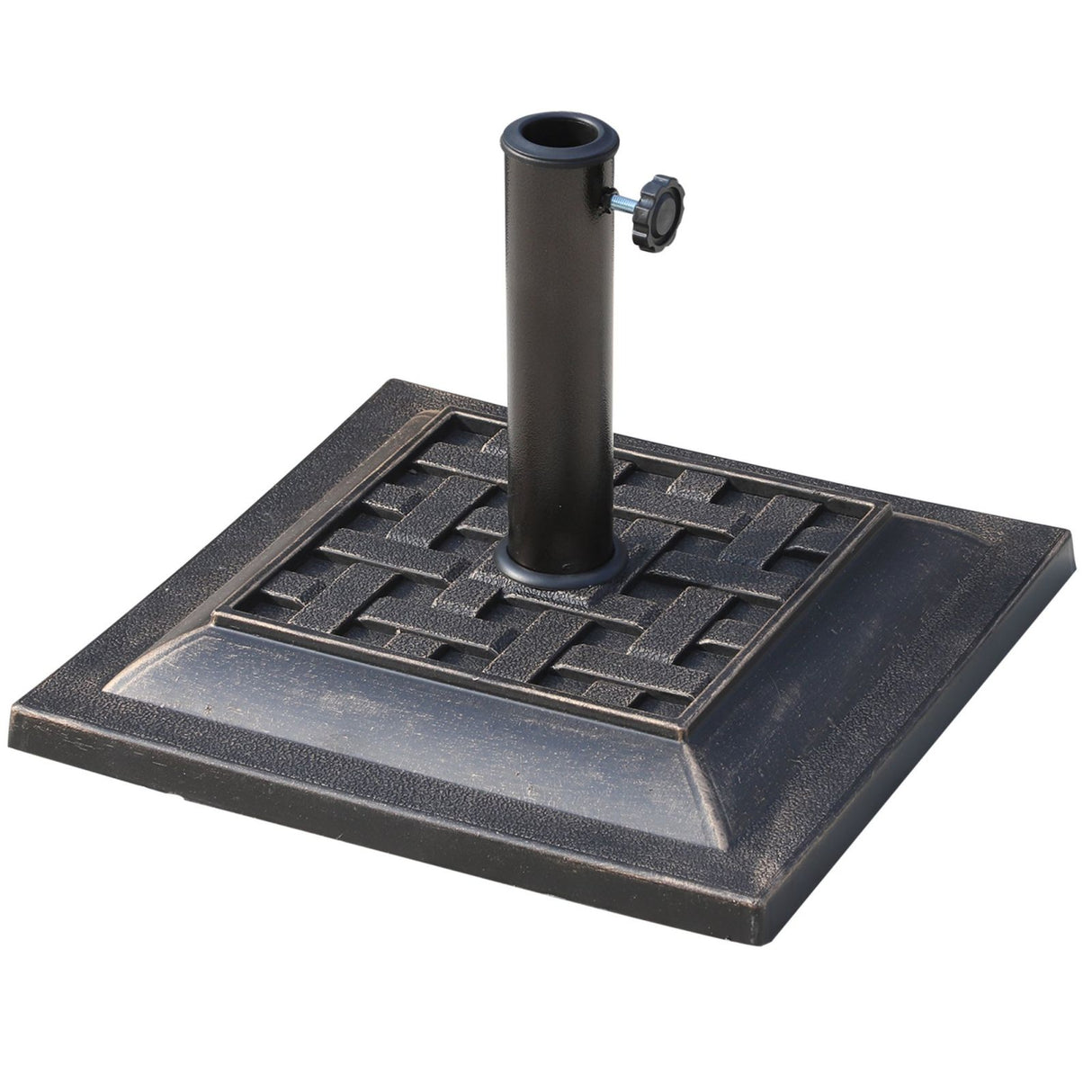 easycomfort easycomfort basamento per ombrellone da giardino in resina e acciaio in stile vintage 44x44x32cm nero e bronzo ean 8054111843843