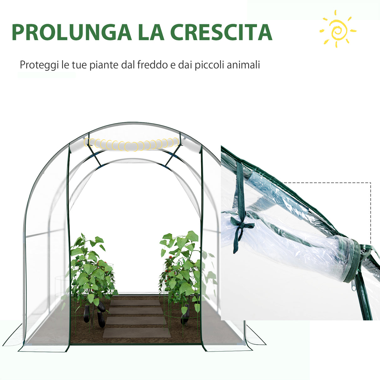 easycomfort easycomfort serra da giardino a tunnel con copertura in pvc serra agricola per piante trasparente ean 8054111845656