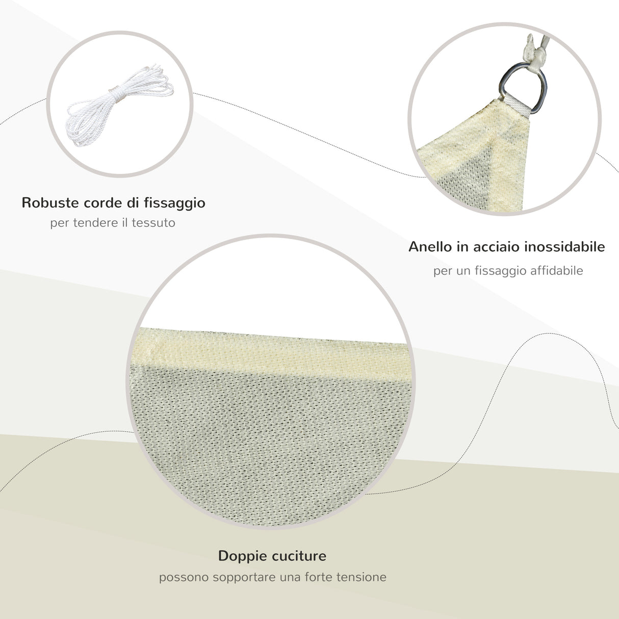 easycomfort easycomfort vela da giardino rettangolare in hdpe crema 3x4m ean 8055776910321