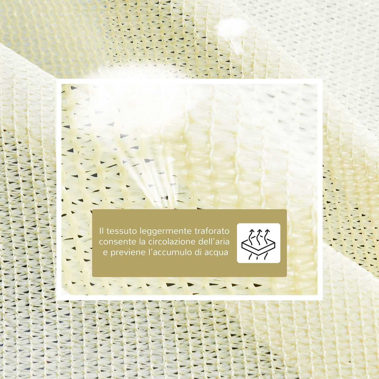 easycomfort easycomfort vela da giardino rettangolare in hdpe crema 3x4m ean 8055776910321