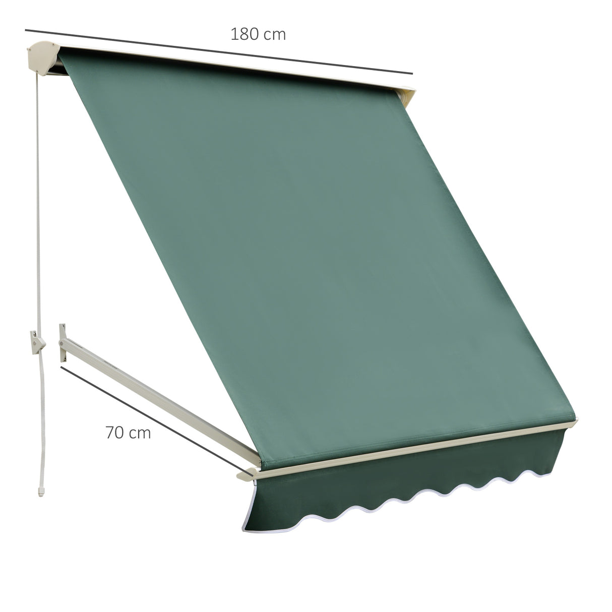 easycomfort easycomfort tenda da sole a caduta con rullo avvolgibile e angolazione regolabile 0 120 180x70cm verde
