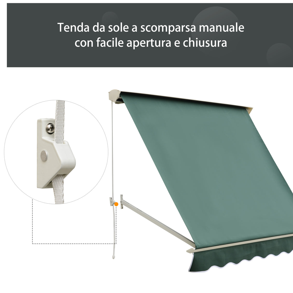 easycomfort easycomfort tenda da sole a caduta con rullo avvolgibile e angolazione regolabile 0 120 180x70cm verde
