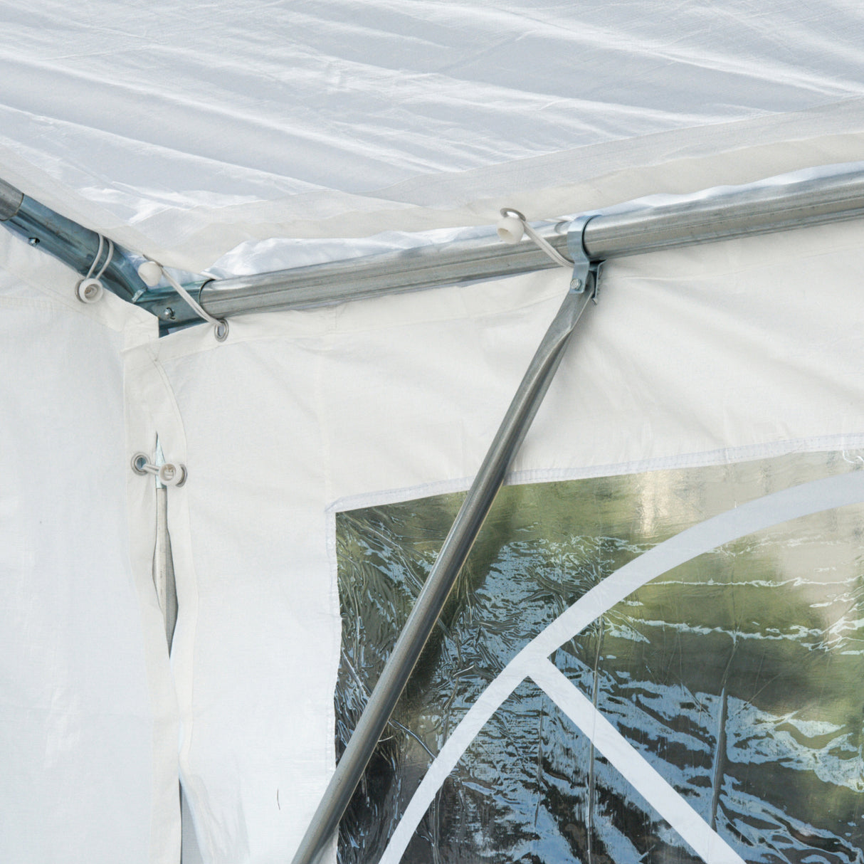 easycomfort easycomfort gazebo da esterno tendone per feste telaio in acciaio impermeabile bianco 8x4x2.8m