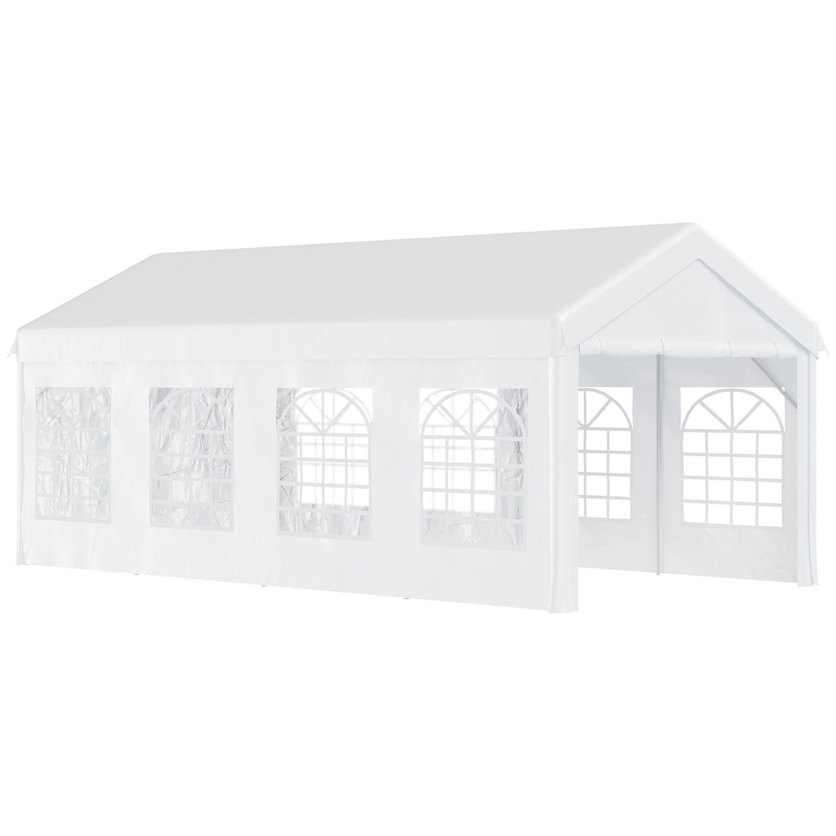 easycomfort easycomfort gazebo da esterno tendone per feste telaio in acciaio impermeabile bianco 8x4x2.8m