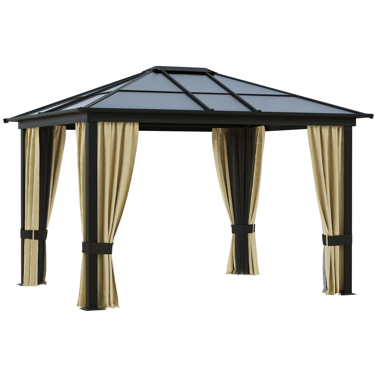 easycomfort easycomfort gazebo di lusso in alluminio tendone da giardino 300x360x265cm