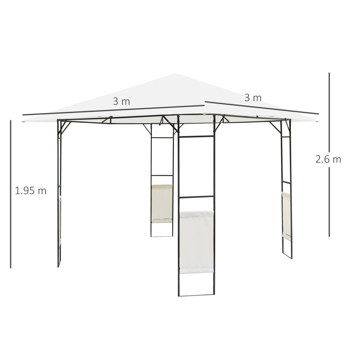 easycomfort easycomfort tendone gazebo da giardino bianco in metallo 3x3m ean 8054144130101