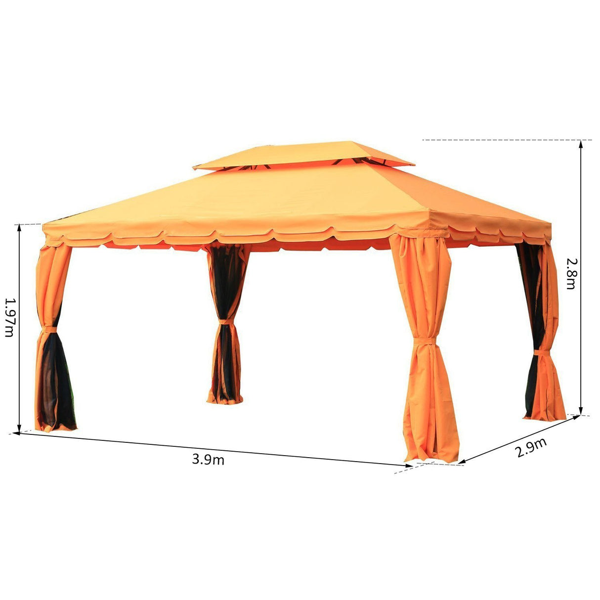 easycomfort easycomfort gazebo di lusso tendone da giardino con tettoia idrorepellente 3x4m ean 8054144138114