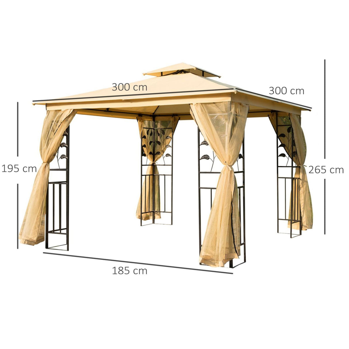 easycomfort easycomfort gazebo da giardino di lusso tendone da giardino 3x3 m ean 8054111843065