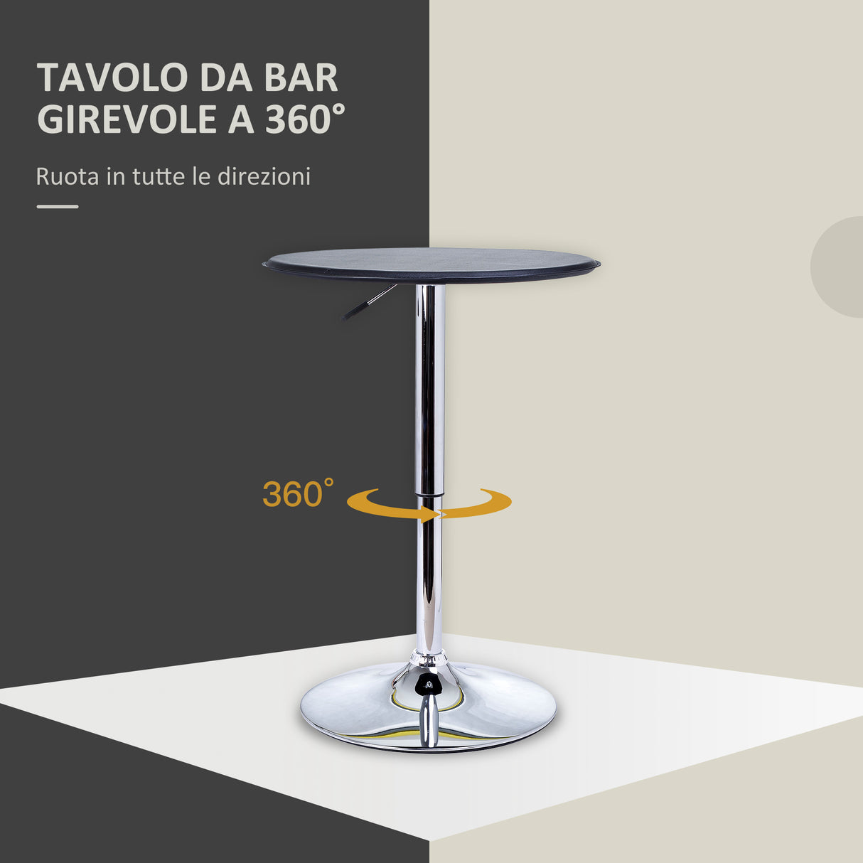 easycomfort easycomfort tavolino da bar rotondo girevole e regolabile in altezza ean 8054111841238