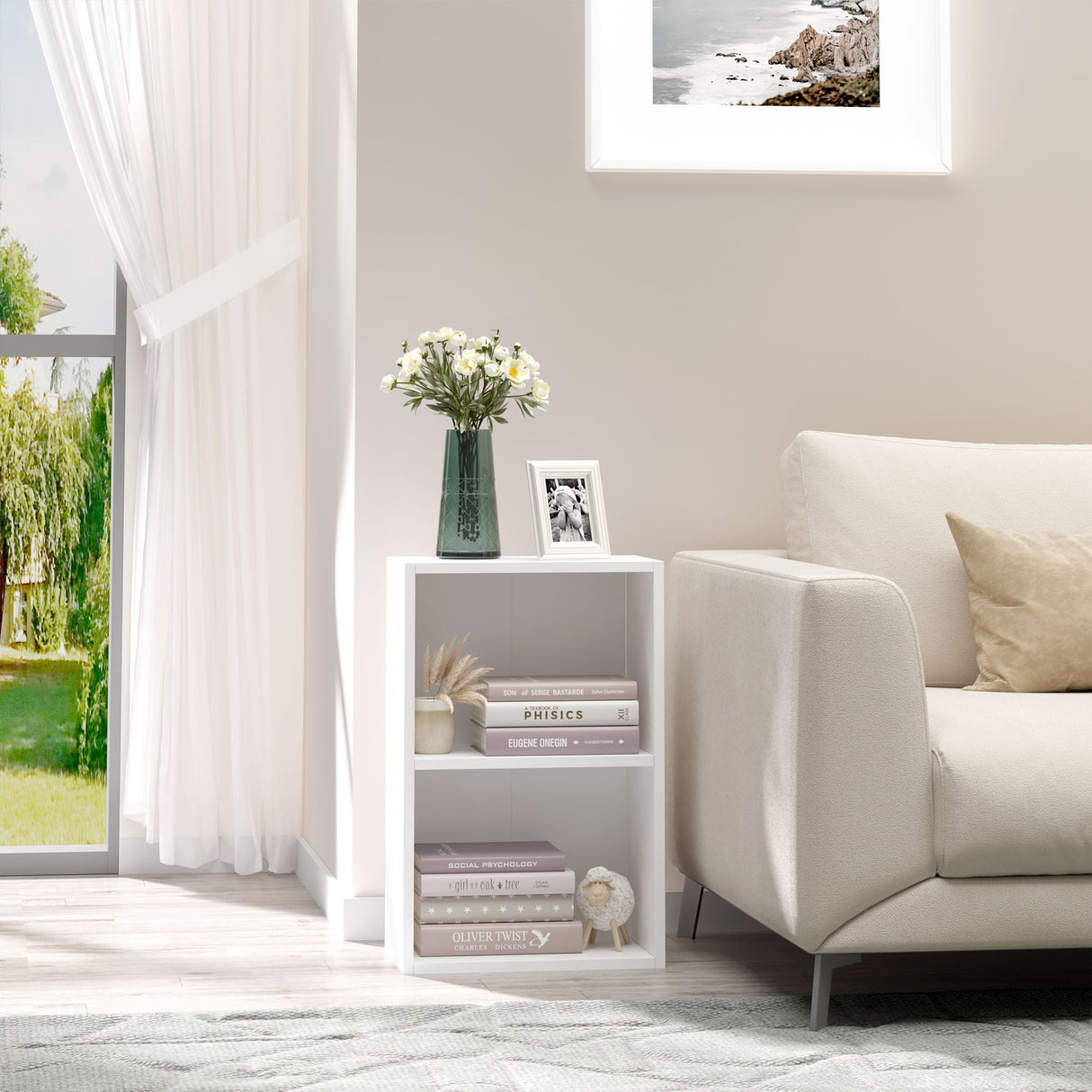 easycomfort easycomfort libreria bassa moderna in legno bianco con ripiano regolabile ean 8054111844727