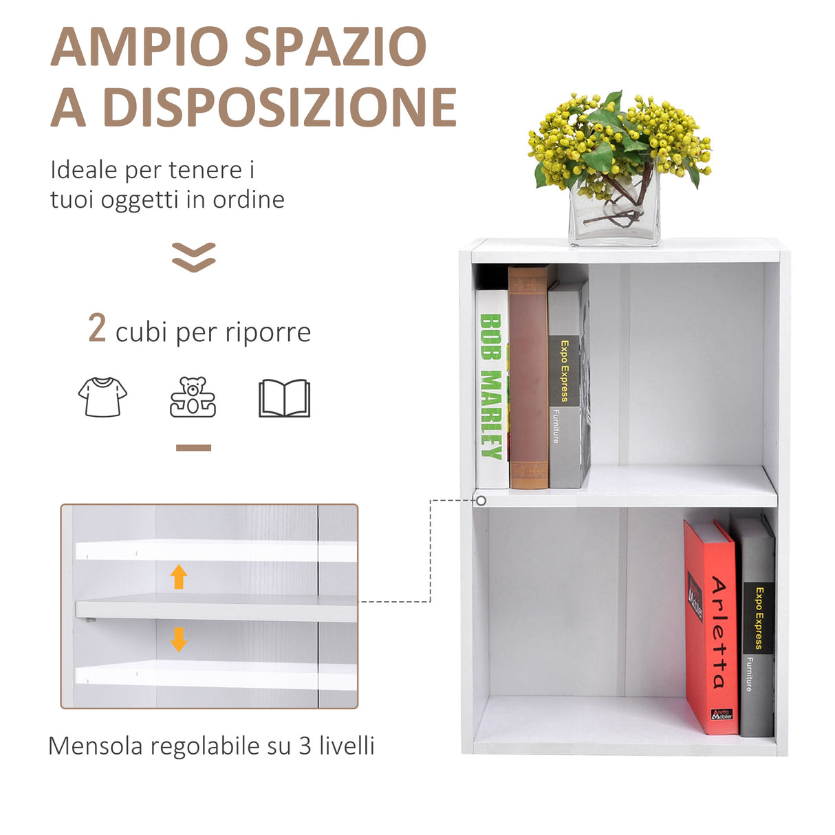 easycomfort easycomfort libreria bassa moderna in legno bianco con ripiano regolabile ean 8054111844727