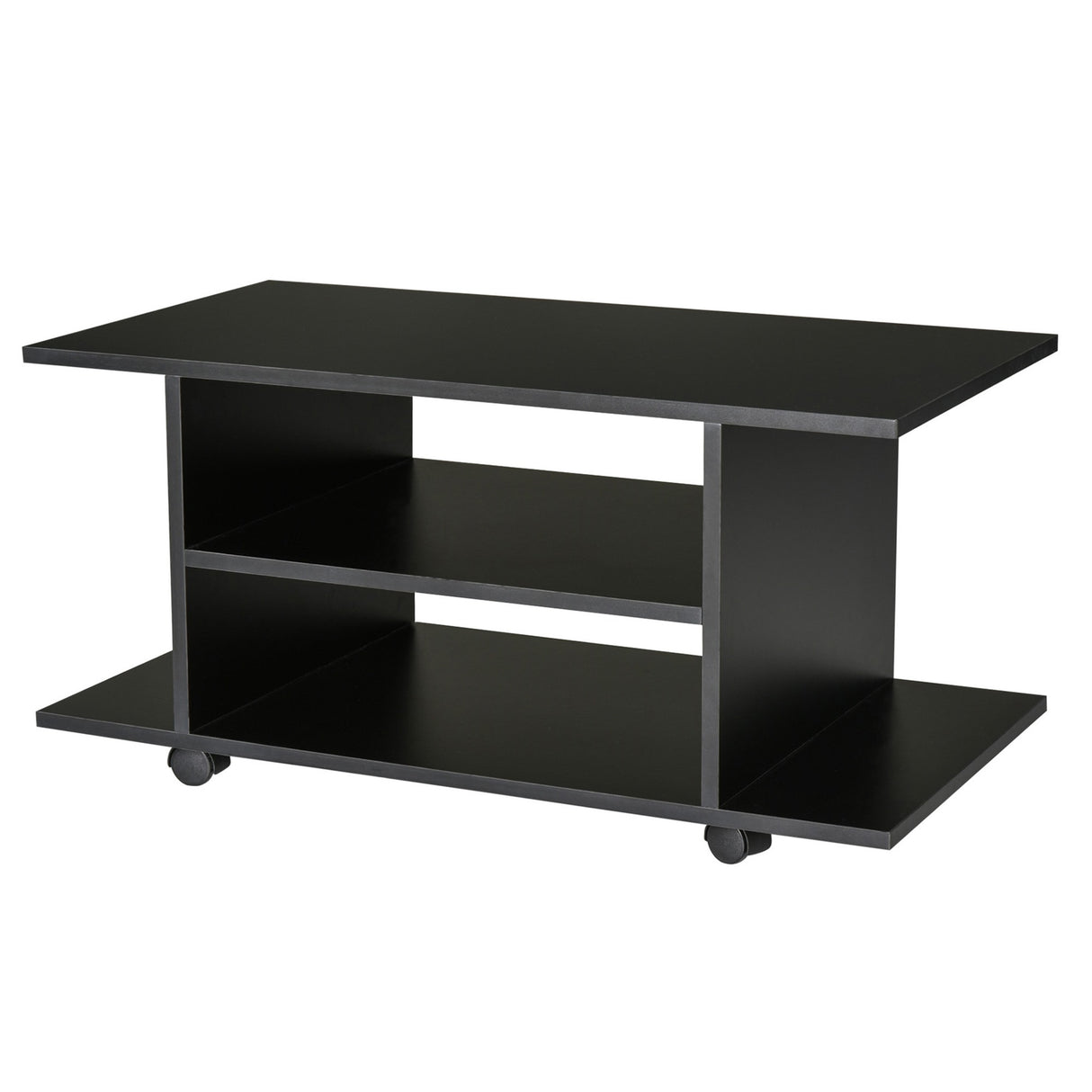 easycomfort easycomfort mobile porta tv in legno con ruote nero 80x40x40cm ean 8054144131672