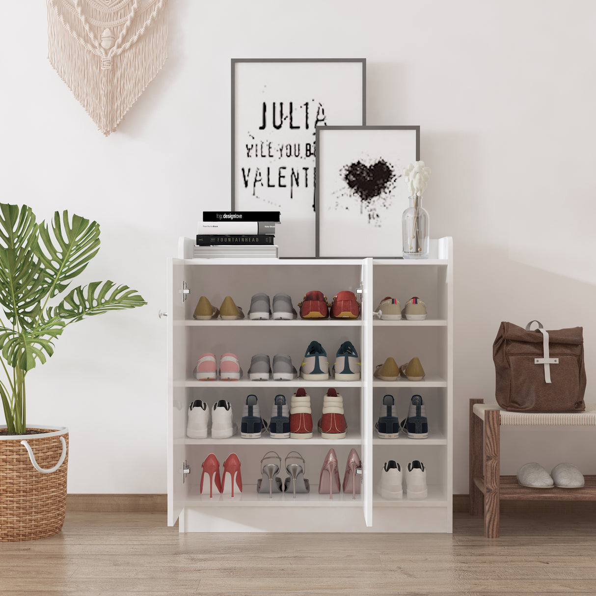 easycomfort easycomfort armadio scarpiera bianca salvaspazio e moderna in legno ean 8054111846875