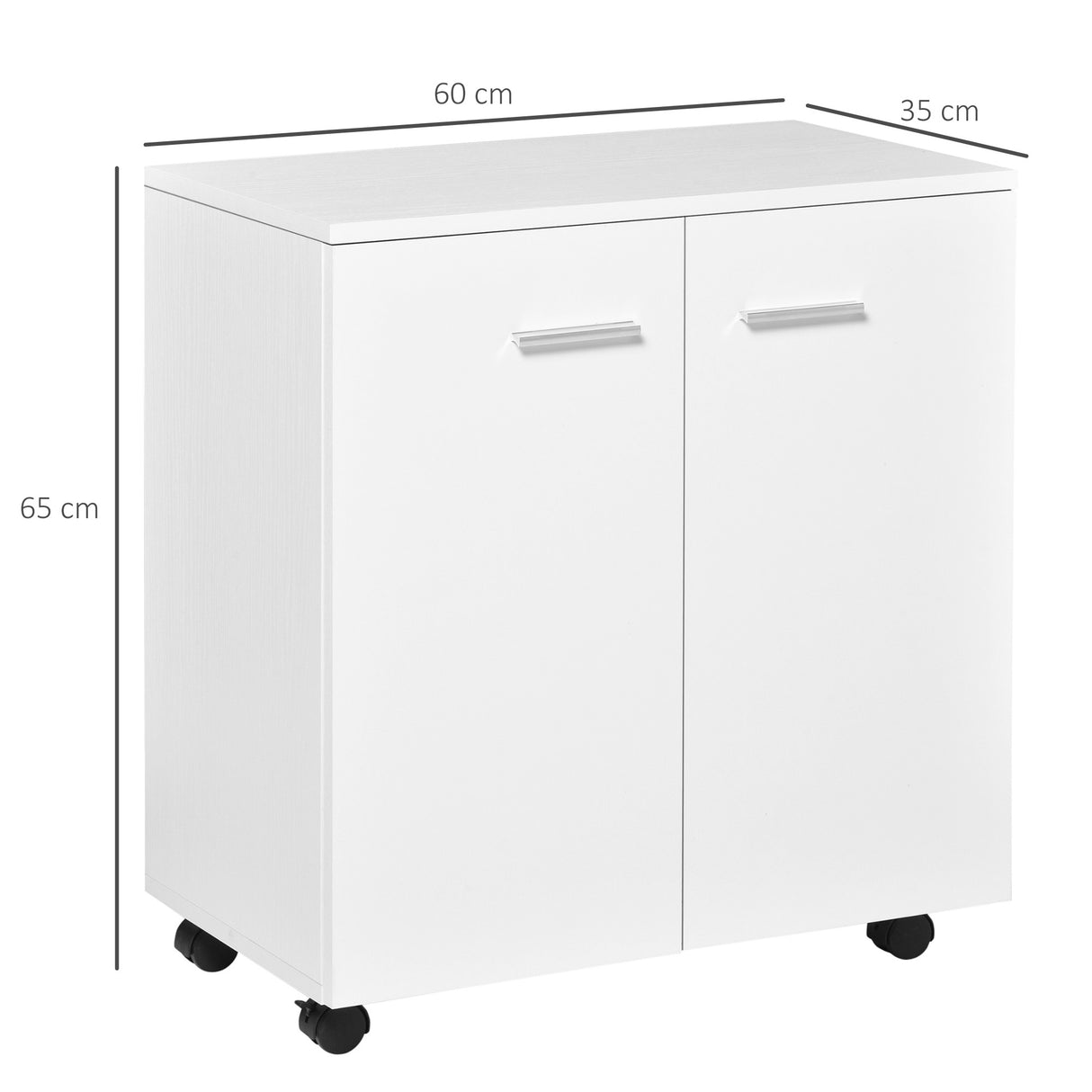 easycomfort easycomfort mobiletto in legno con ruote e 2 ante 60x35x65cm bianco violaceo ean 8054144131573