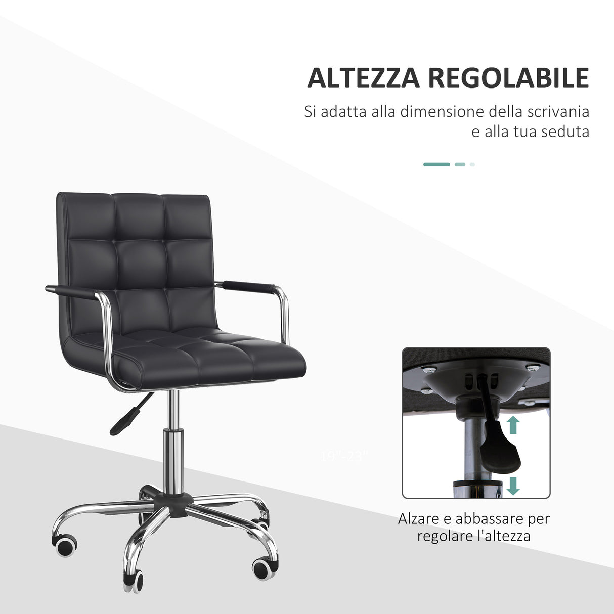easycomfort easycomfort sedia da ufficio in ecopelle altezza regolabile con braccioli e ruote ean 8054144135267
