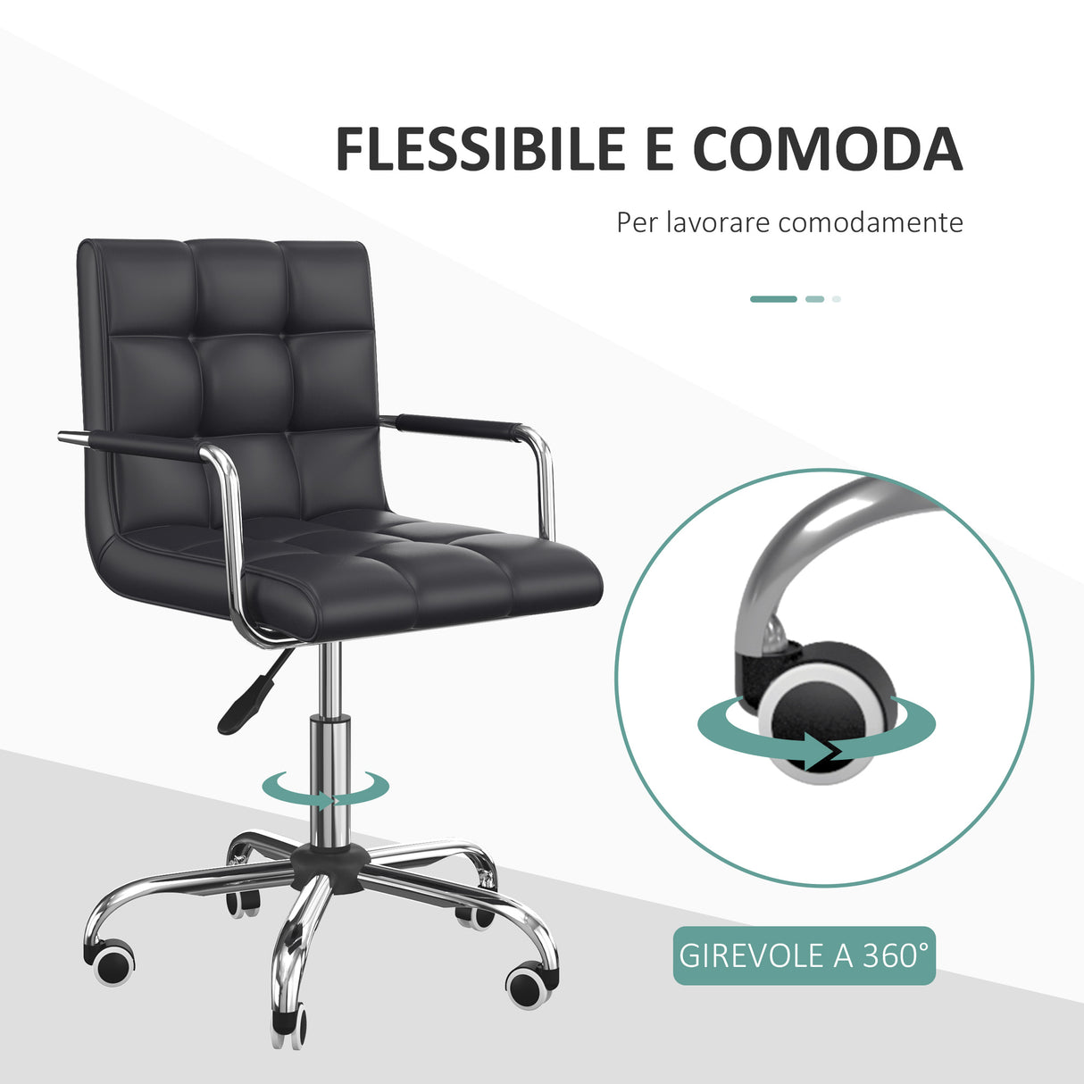 easycomfort easycomfort sedia da ufficio in ecopelle altezza regolabile con braccioli e ruote ean 8054144135267