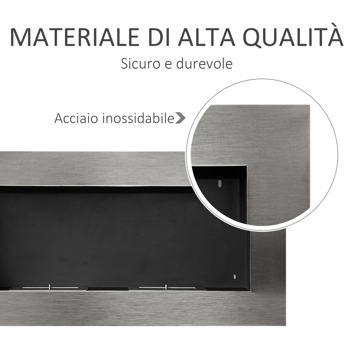 easycomfort easycomfort camino a bioetanolo realizzato in acciaio inox con 2 bruciatori 1.5lt 110x54x14cm ean 8054111844888