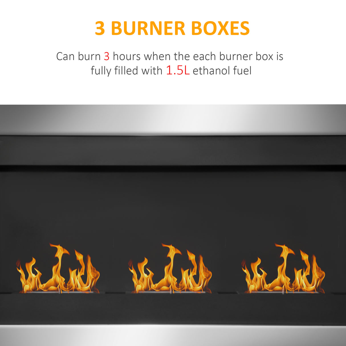 easycomfort easycomfort camino a bioetanolo da parete con 3 bruciatori in acciaio inox 1.5lt 110 x 63 x 16cm ean 8054111846783