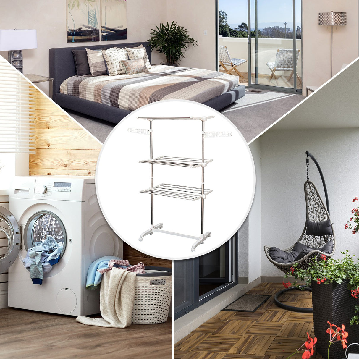 easycomfort easycomfort stendino premium 3 piani regolabile stendibiancheria di lusso in acciaio inox ean 8054144131443