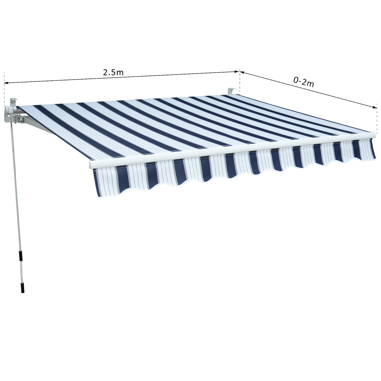 easycomfort easycomfort tenda da sole avvolgibile a parete manuale a righe blu e bianco 2 5x2m ean 8054144137445