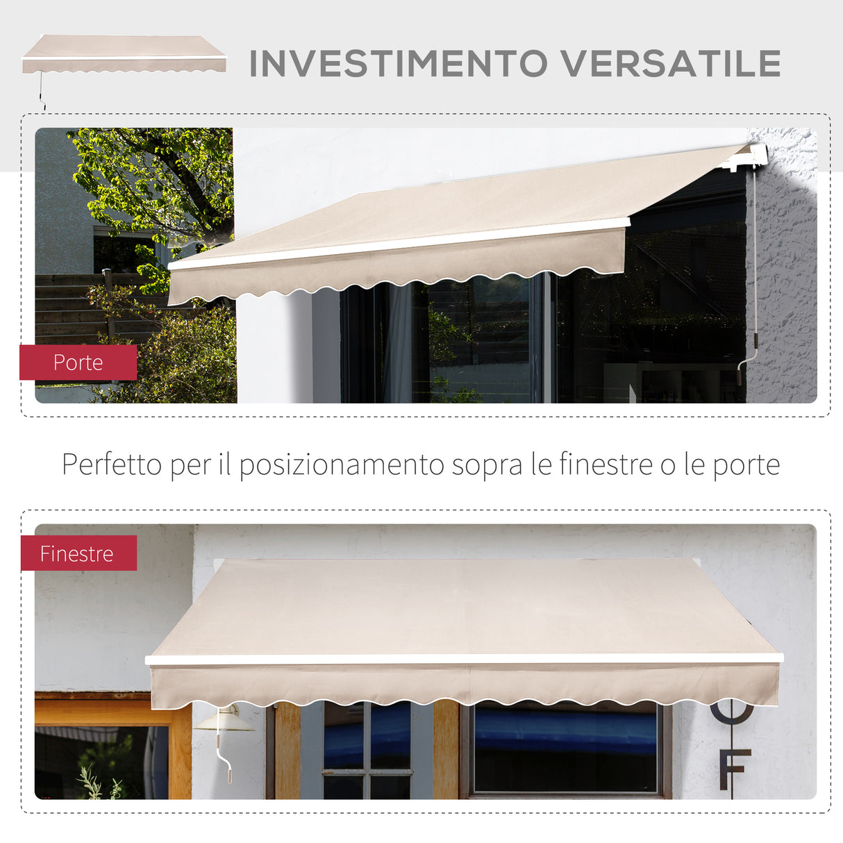 easycomfort easycomfort tenda da sole a bracci per esterno regolazione con manovella 300x250cm ean 8054144138312