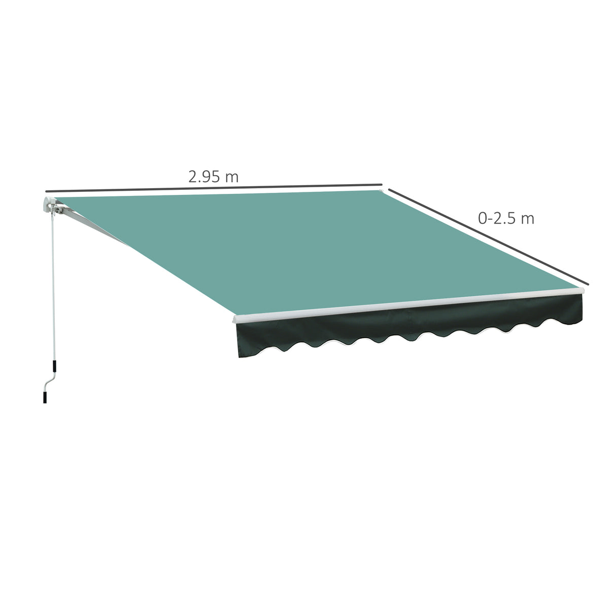easycomfort easycomfort tenda da sole a bracci per esterno con manovella metallo e poliestere 3x2 5m verde