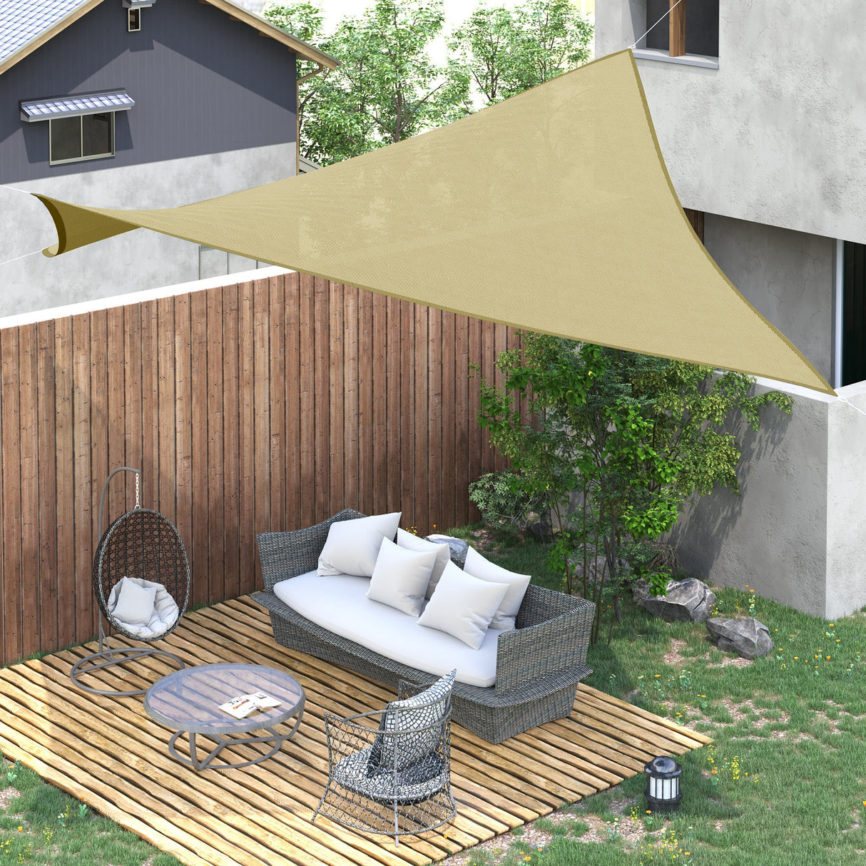 easycomfort easycomfort tenda da sole a vela quadrata in hdpe color sabbia 360x360cm ean 8054111847612