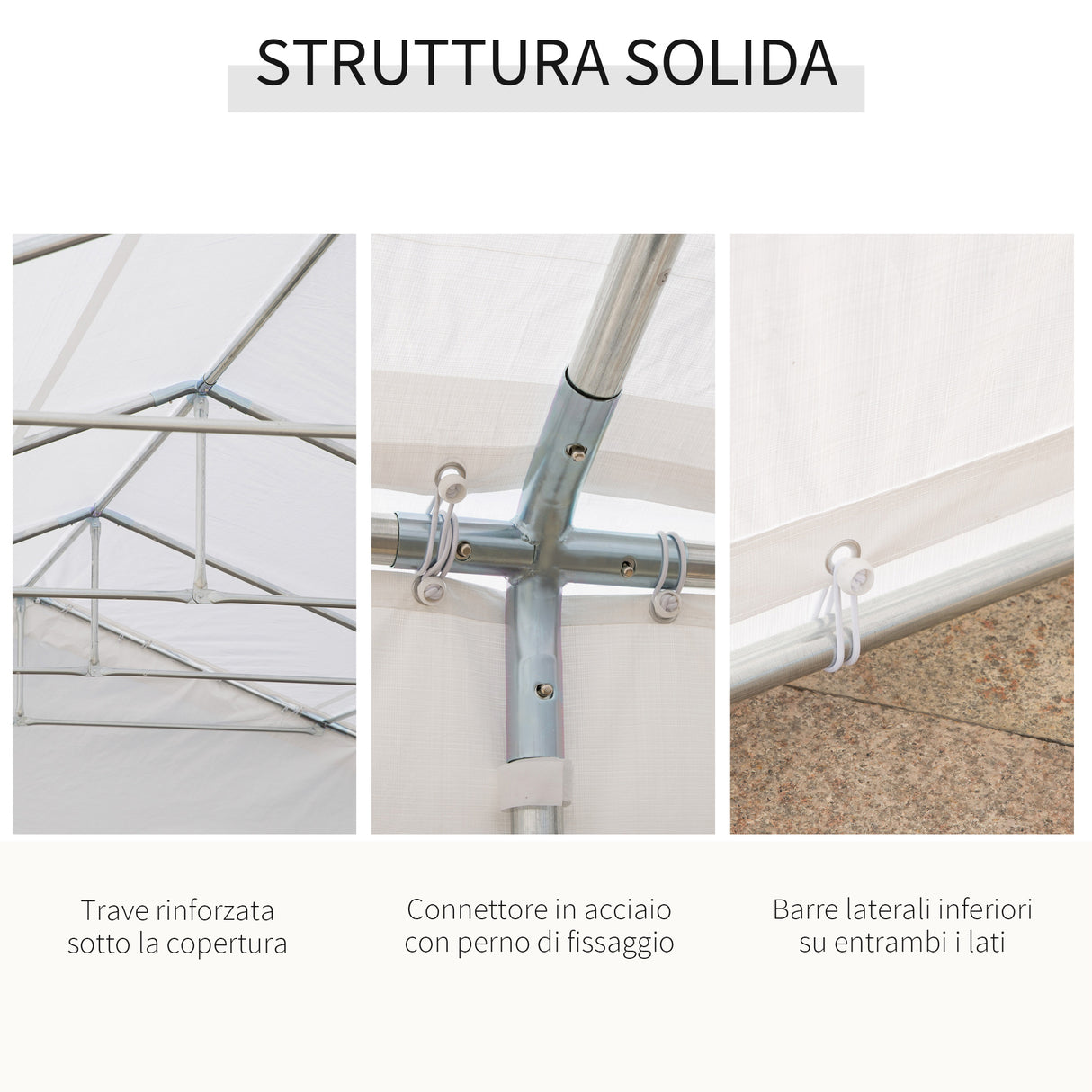 easycomfort easycomfort gazebo da giardino 10x6m con pareti rimovibili e finestre acciaio e poliestere