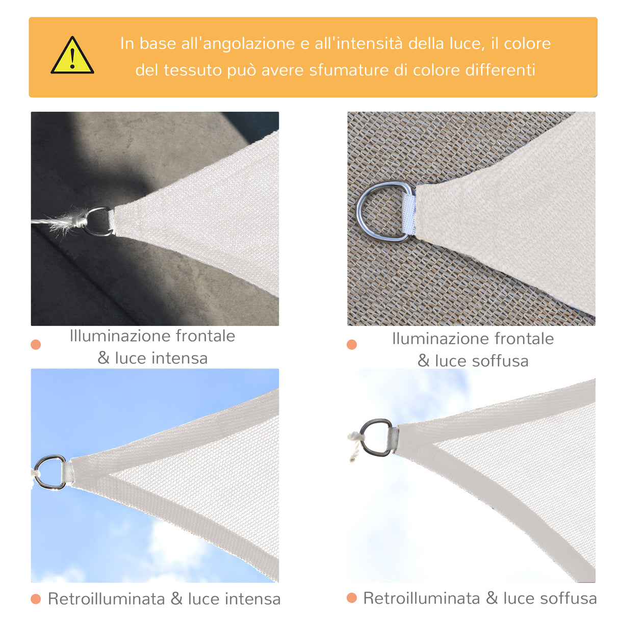 easycomfort easycomfort tende da sole a vela rettangolare protezione raggi uv in pe crema 4x6m ean 8054144136790