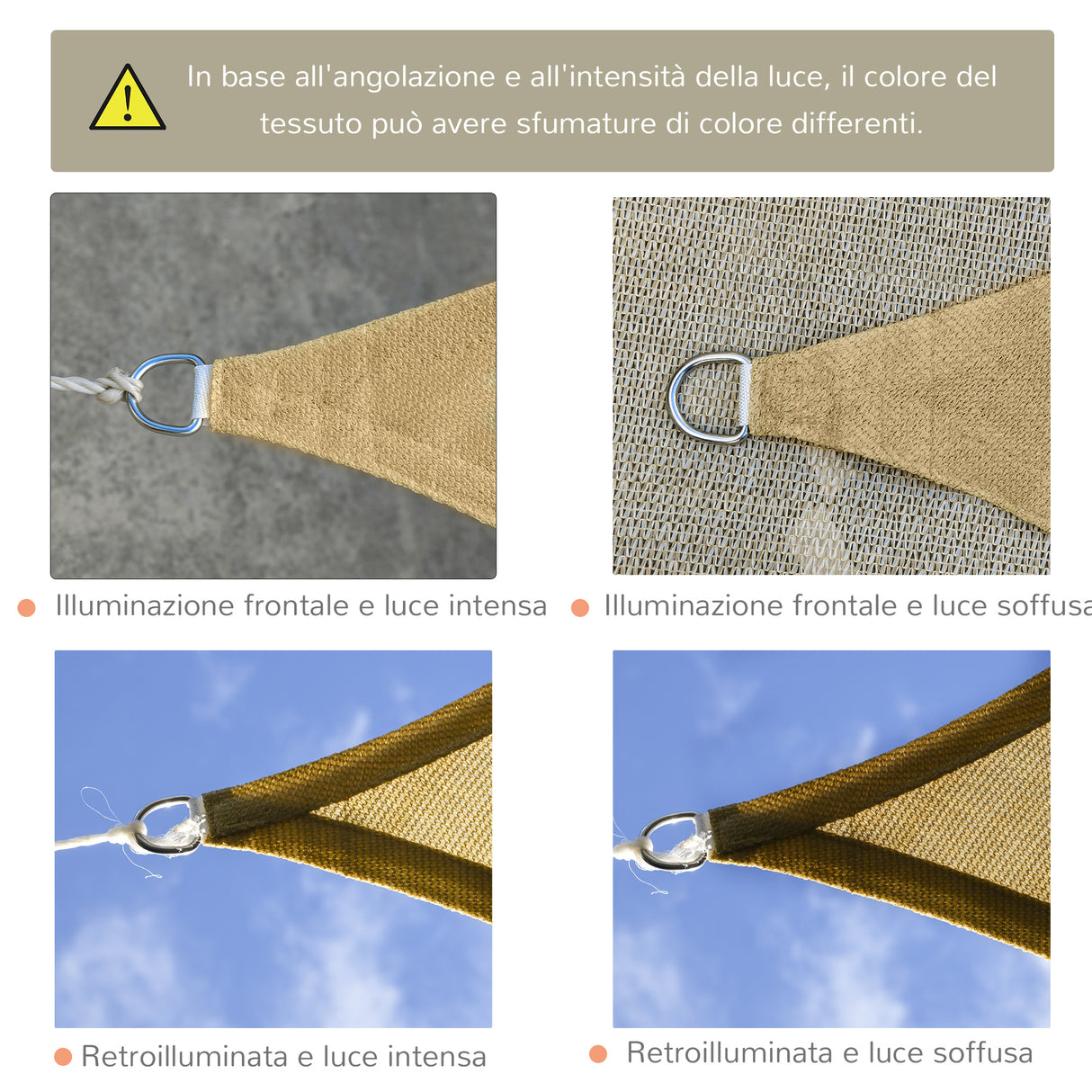 easycomfort easycomfort tende da sole a vela rettangolare protezione raggi uv in pe sabbia 4x6m ean 8054144137056