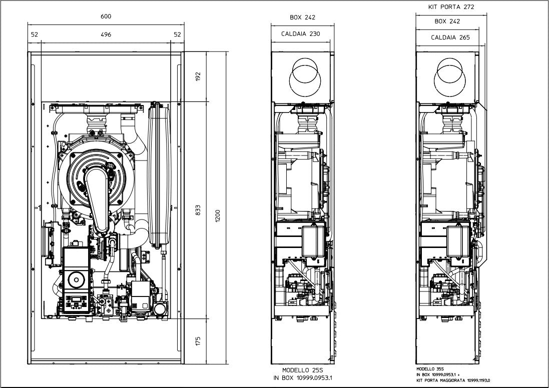 Unità Box Incasso Cassone per Caldaie Savio Edilia