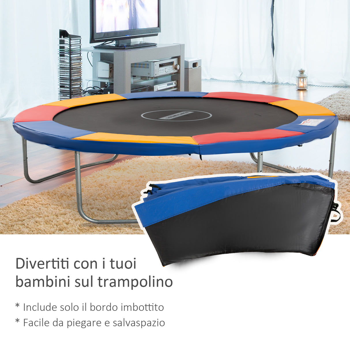 easycomfort easycomfort copertura bordo di protezione per trampolino elastico in pvc rosso blu giallo 305cm ean 8054111847964