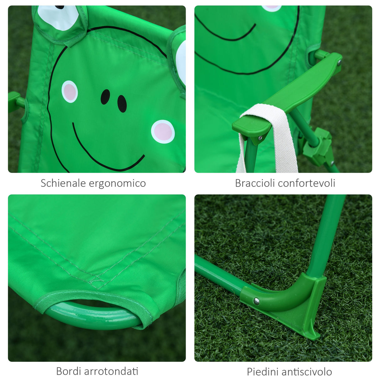 easycomfort easycomfort set tavolo da giardino con 2 sedie pieghevoli e ombrellone per bambini rana ean 8054111849968