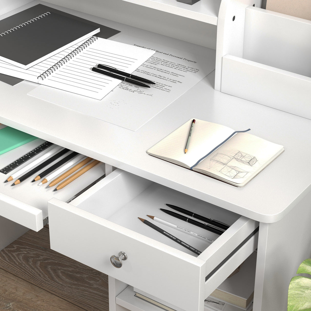 easycomfort easycomfort banco scuola e sedia per bambini da 5 8 anni con scaffale e mensola estraibile in legno bianco