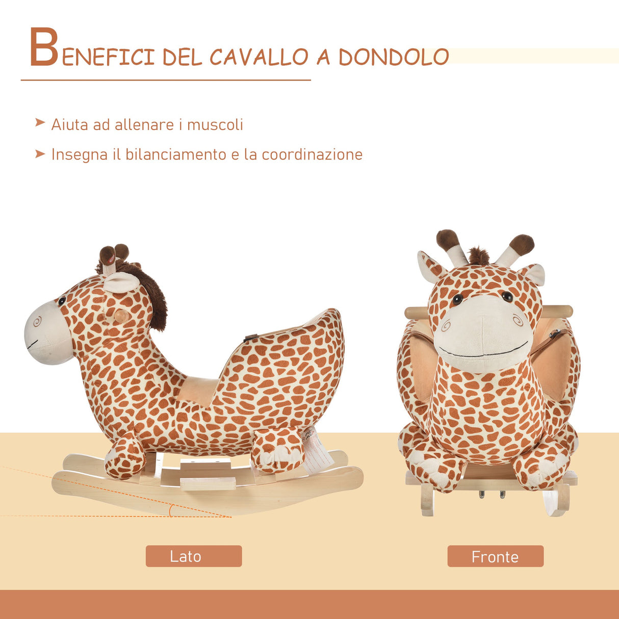 easycomfort easycomfort cavallo a dondolo in legno giraffa per i bambini 60 x 33 x 45cm