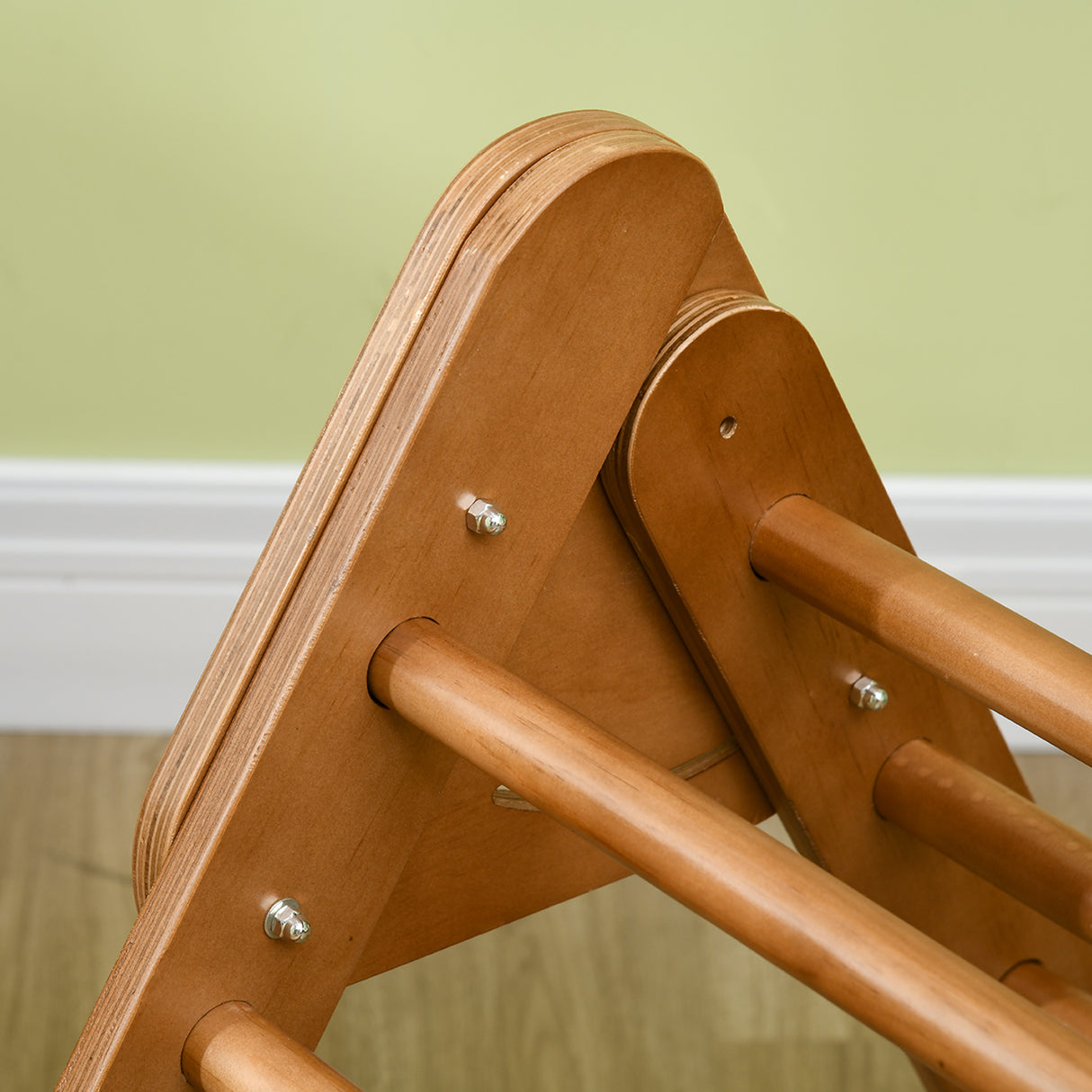 easycomfort easycomfort triangolo da arrampicata pieghevole per bambini 3 anni in legno di faggio 90x64x70 cm marrone chiaro