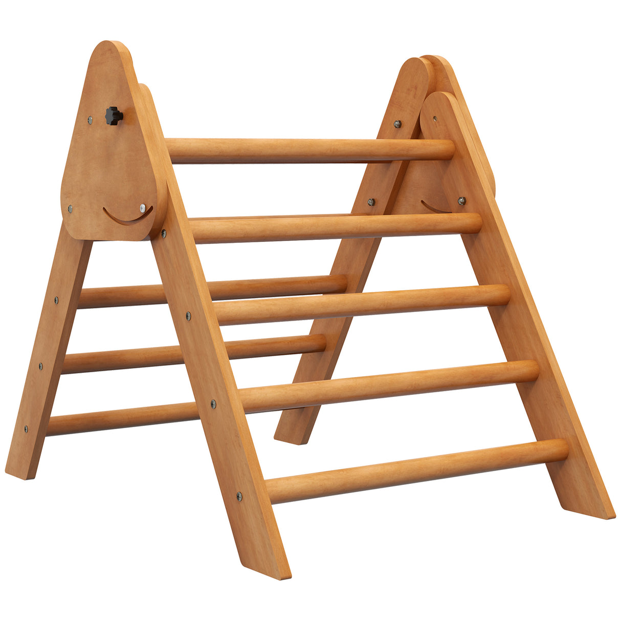 easycomfort easycomfort triangolo da arrampicata pieghevole per bambini 3 anni in legno di faggio 90x64x70 cm marrone chiaro