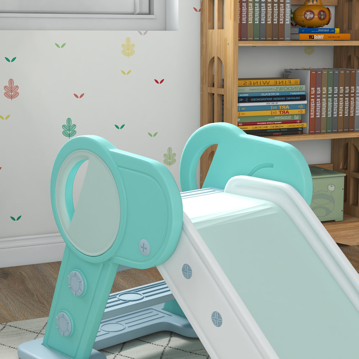 easycomfort easycomfort scivolo per bambini pieghevole in plastica eta 18 mesi 3 anni 102x53x53cm verde