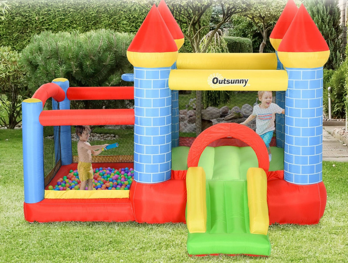 easycomfort easycomfort castello gonfiabile gigante per bambini con scivolo piscina e canestro ean 8055776913421
