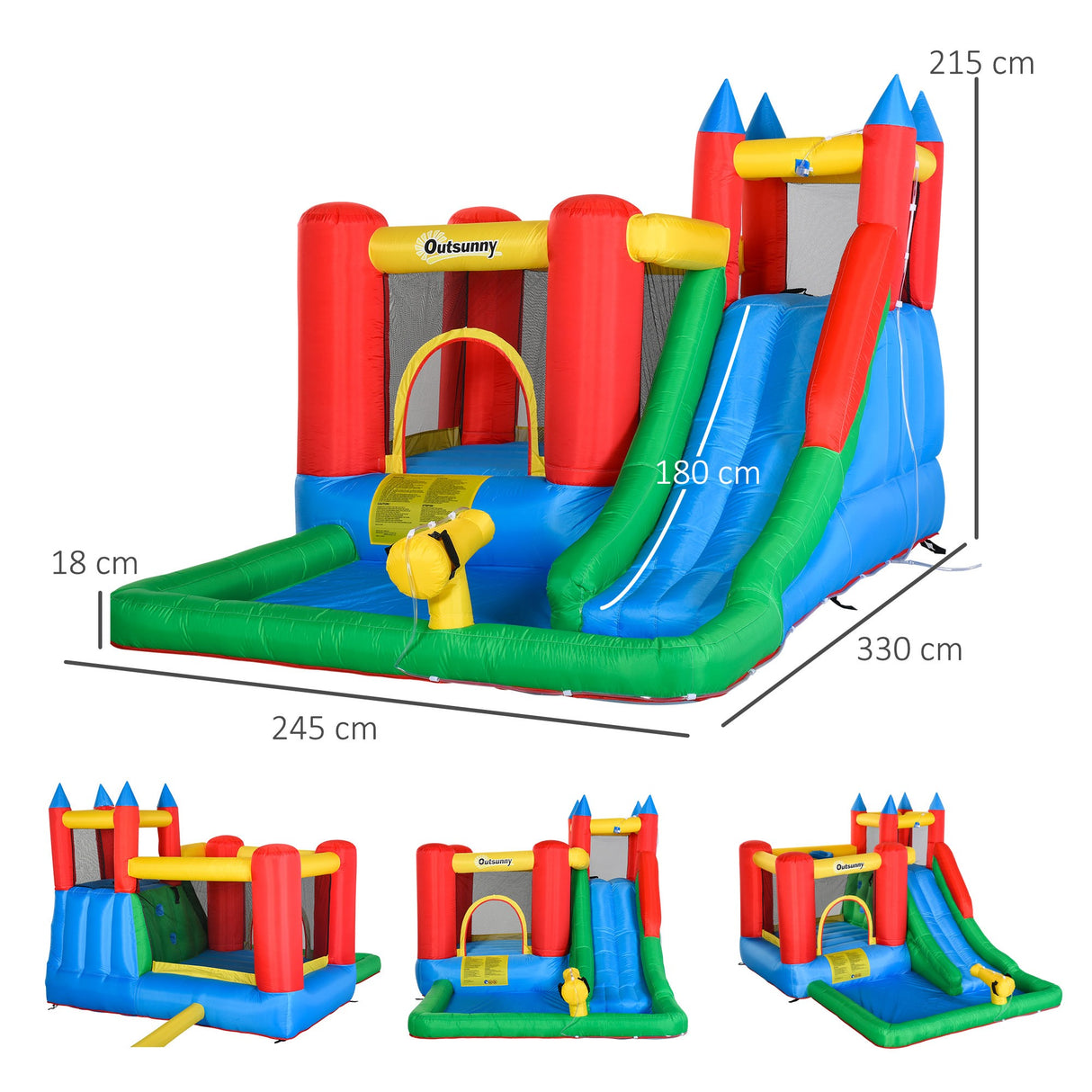 easycomfort easycomfort gioco gonfiabile per bambini 3 8 anni con scivolo e piscina 330x245x215cm