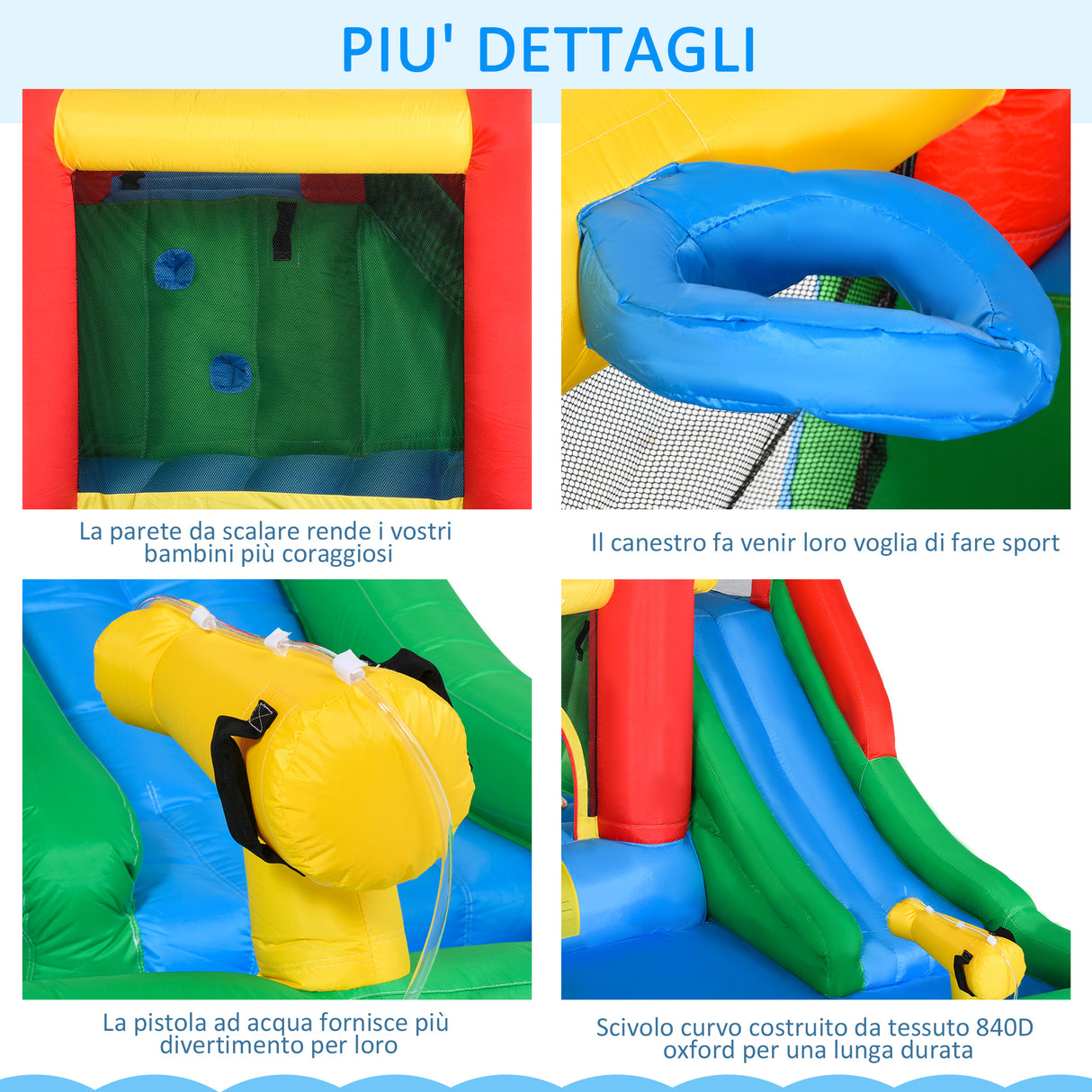 easycomfort easycomfort gioco gonfiabile per bambini 3 8 anni con scivolo e piscina 330x245x215cm