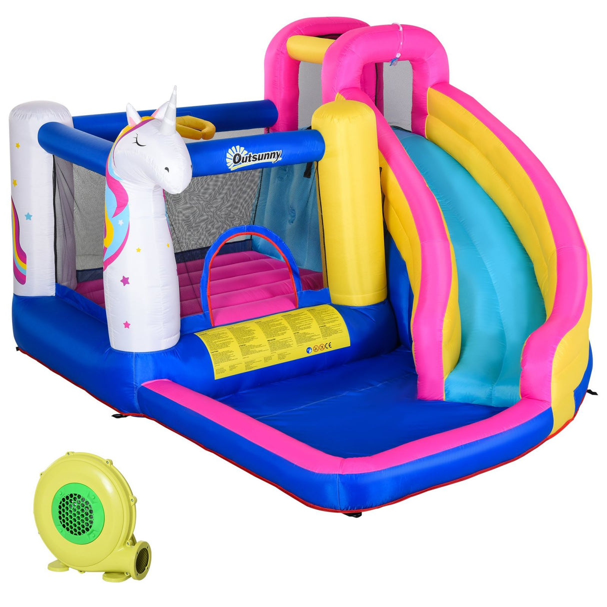 easycomfort easycomfort castello gonfiabile gigante con unicorno per 4 bambini castello per gioco ean 8055776913827