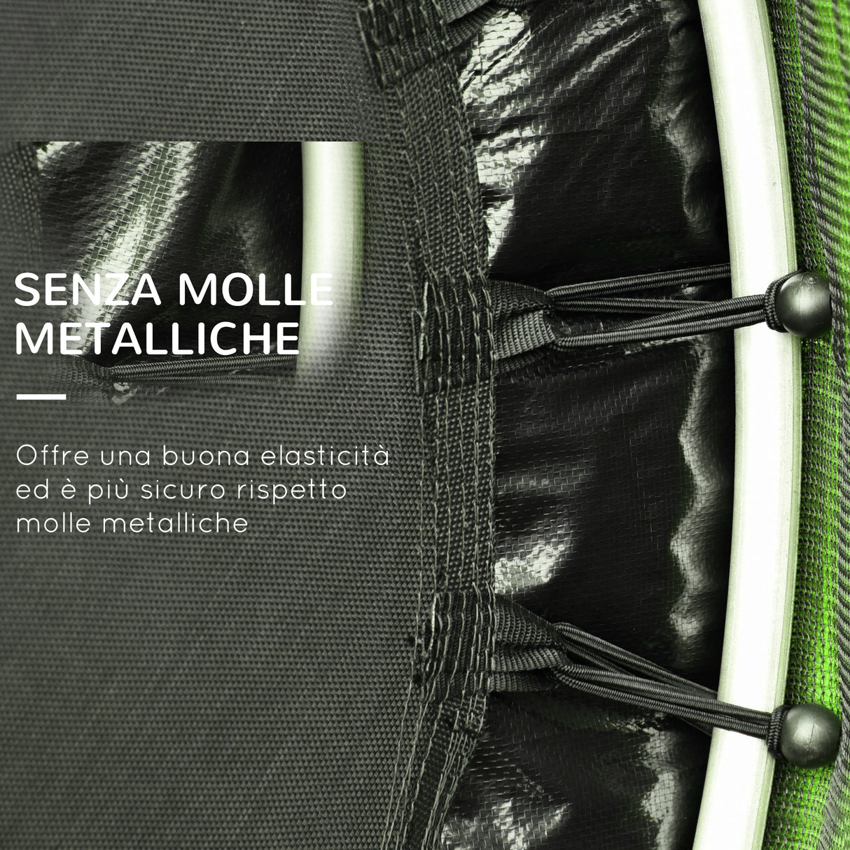 easycomfort easycomfort tappeto elastico per bambini da 3 anni senza molle con rete di protezione 140cm nero verde